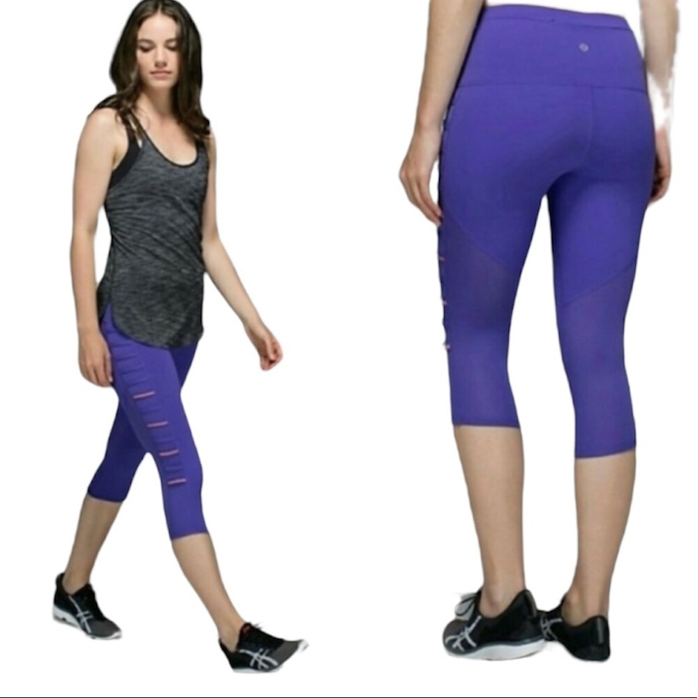 Lululemon Breezy Mesh Crop Leggings Size 2 - Picture 7 of 7